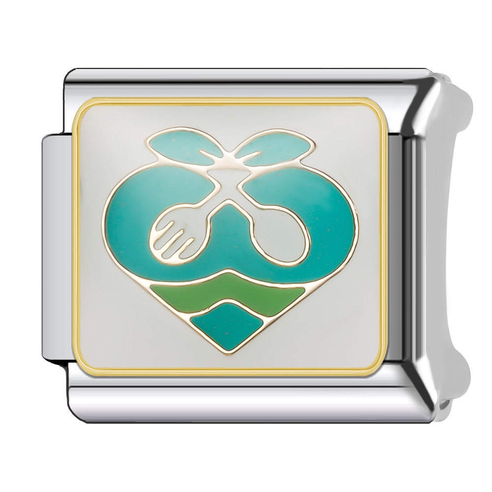 Wholesale Italian Charm Bracelet 9mm DIY Splicing Fruit and Vegetable Series  Stainless Steel Composable Bracelet