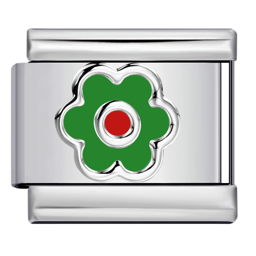 Wholesale Italian Charm Bracelet 9mm DIY Splicing Removable Flowers Stainless Steel Composable Bracelet