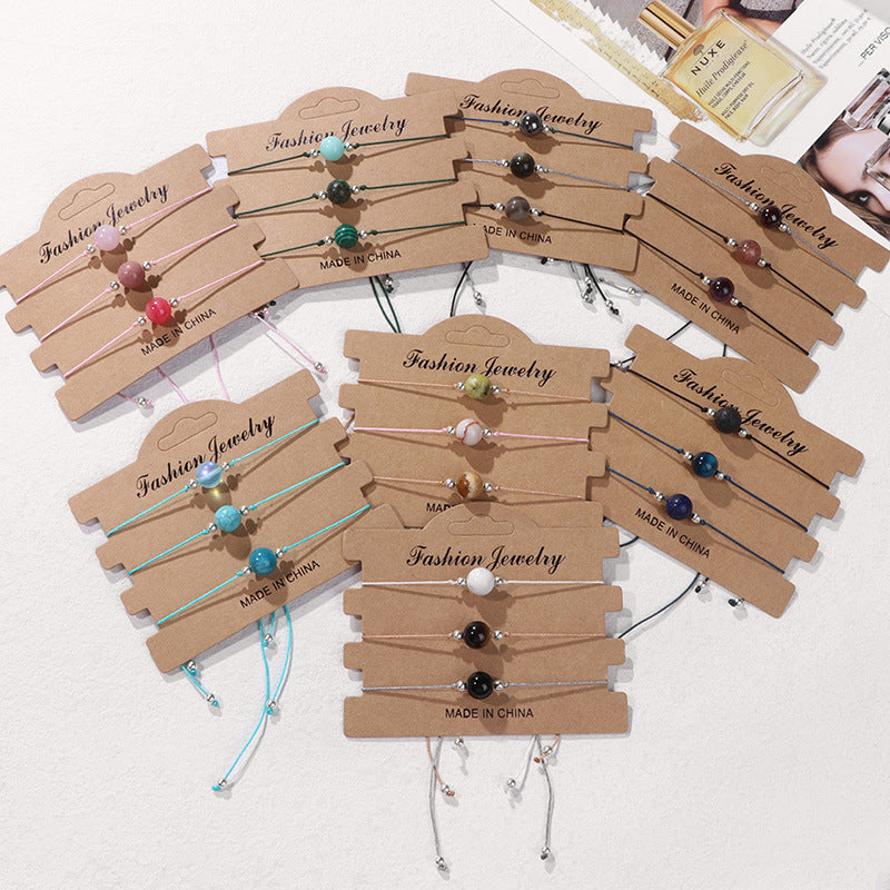 Wholesale European American Style Hand Knitted Thread Rope DIY Braided Bracelet Set Of 3 Fashion Jewelry Accessory For Party And Everyday