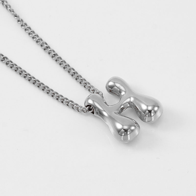 Wholesale Titanium Steel  balloon bubble letter pendant female necklace