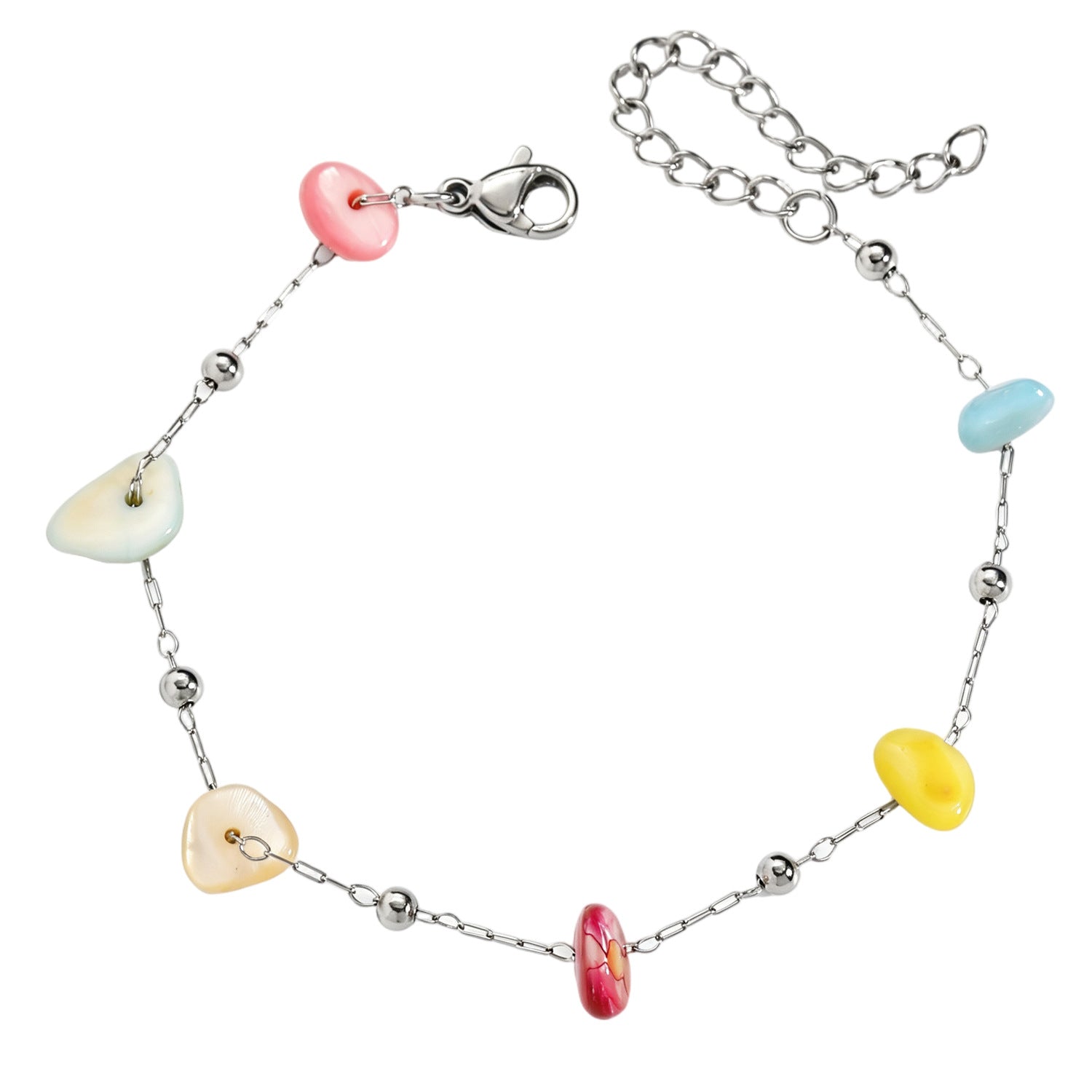 Wholesale Retro Turquoise Stone Beaded Bracelet Handmade 304 Stainless Steel Gold Tone Layered Stacking Jewelry For Women Fashion Accessory Gift