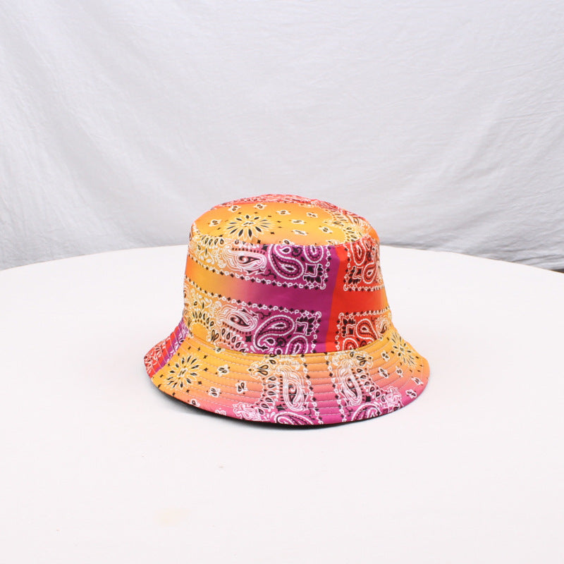 Wholesale  cashew flower double-sided fisherman hat bucket hat