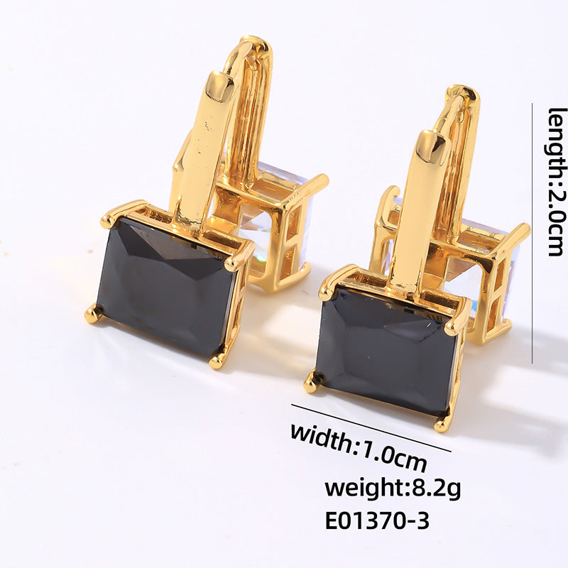 Wholesale Double Sided Square Zircon Earrings ACC-ES-MOXI003