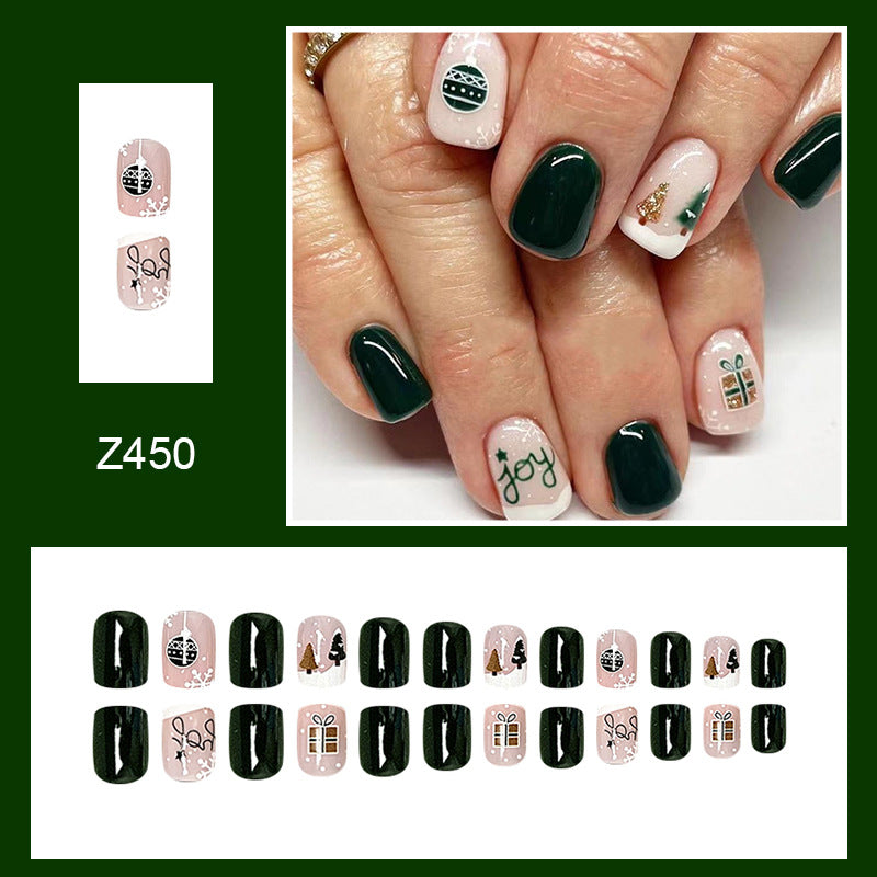 Wholesale 24 Pieces/box Christmas Press-on Nails Kits Nail Stickers ACC-NS-FengLi002