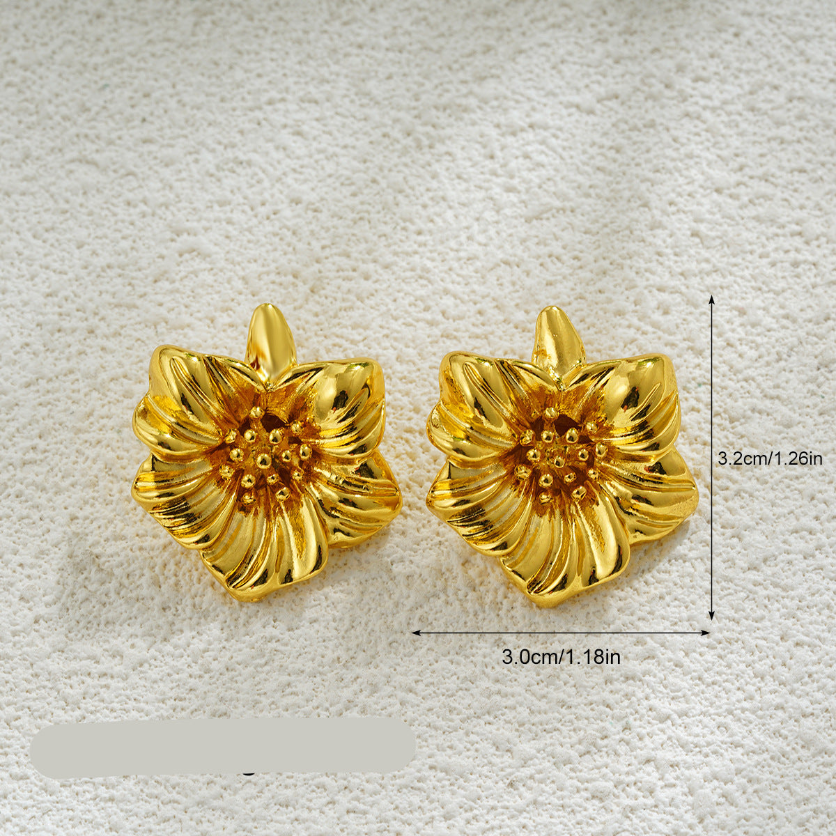 Wholesale 18K gold broken gold geometric earrings flower water drop U-shaped earrings