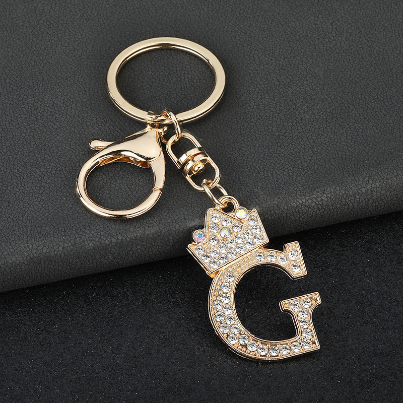 Wholesale  English letters encrusted diamond keychain