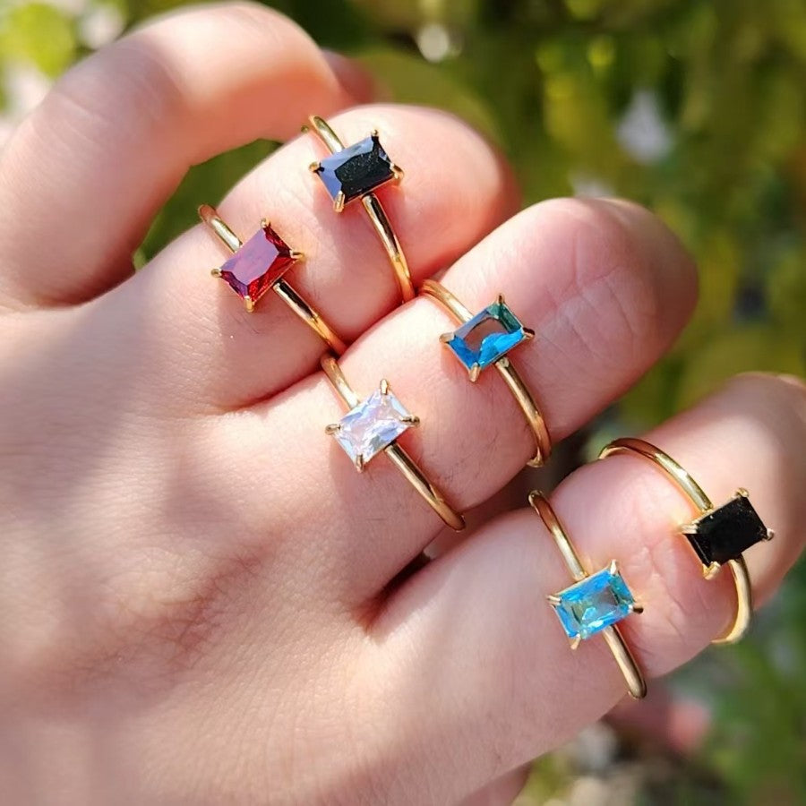 Wholesale 2PCS Steel Titanium Zircon Ring