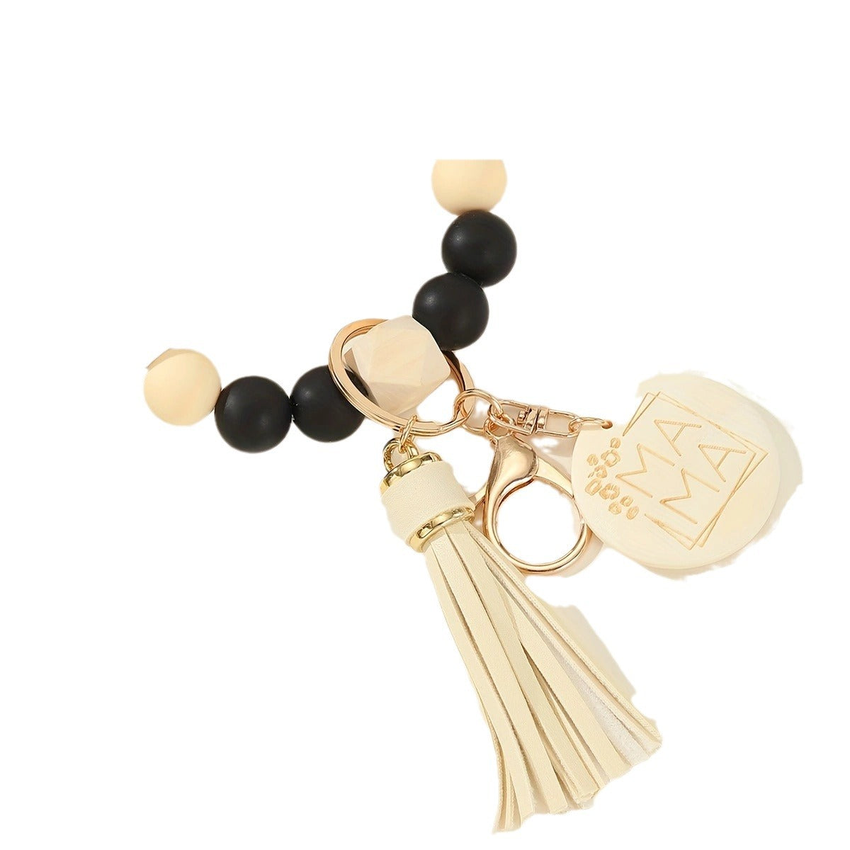 Wholesale Alphabet Brand MAMA Women's Keychain Silicone Beaded Keychain