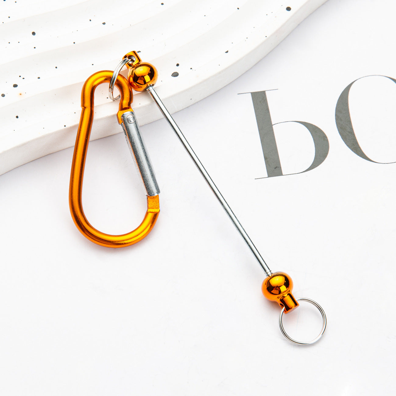 Wholesale Beadable DIY Beaded Mountaineering Buckle D-Lock Metal Hook Keychain Backpack