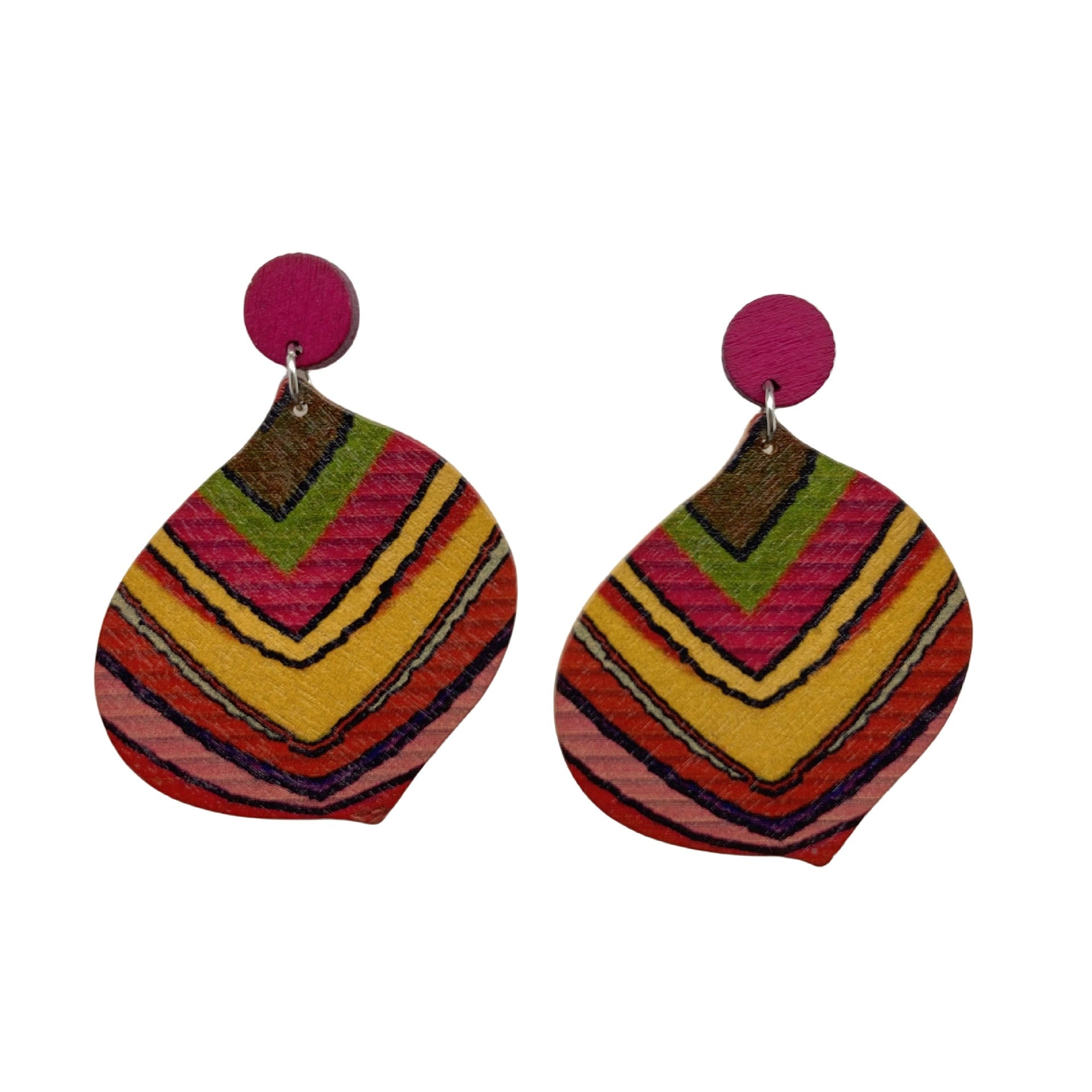 Wholesale Ethnic Style Vintage Leaf Wooden Earrings ACC-ES-FX031
