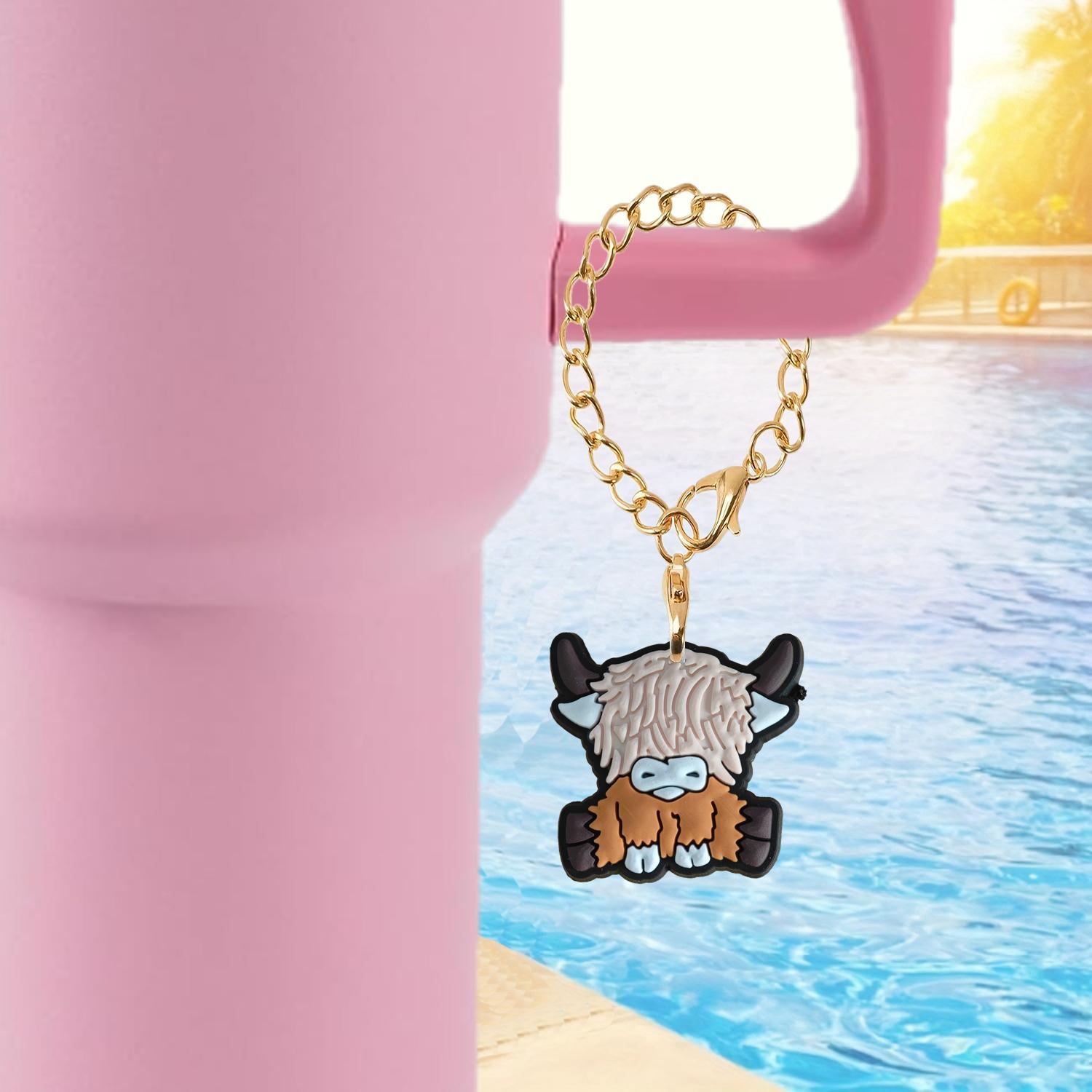 Wholesale West Highland Beef Soft Rubber Hanging Chain Cup Accessories Chain ACC-CA-XieJi006