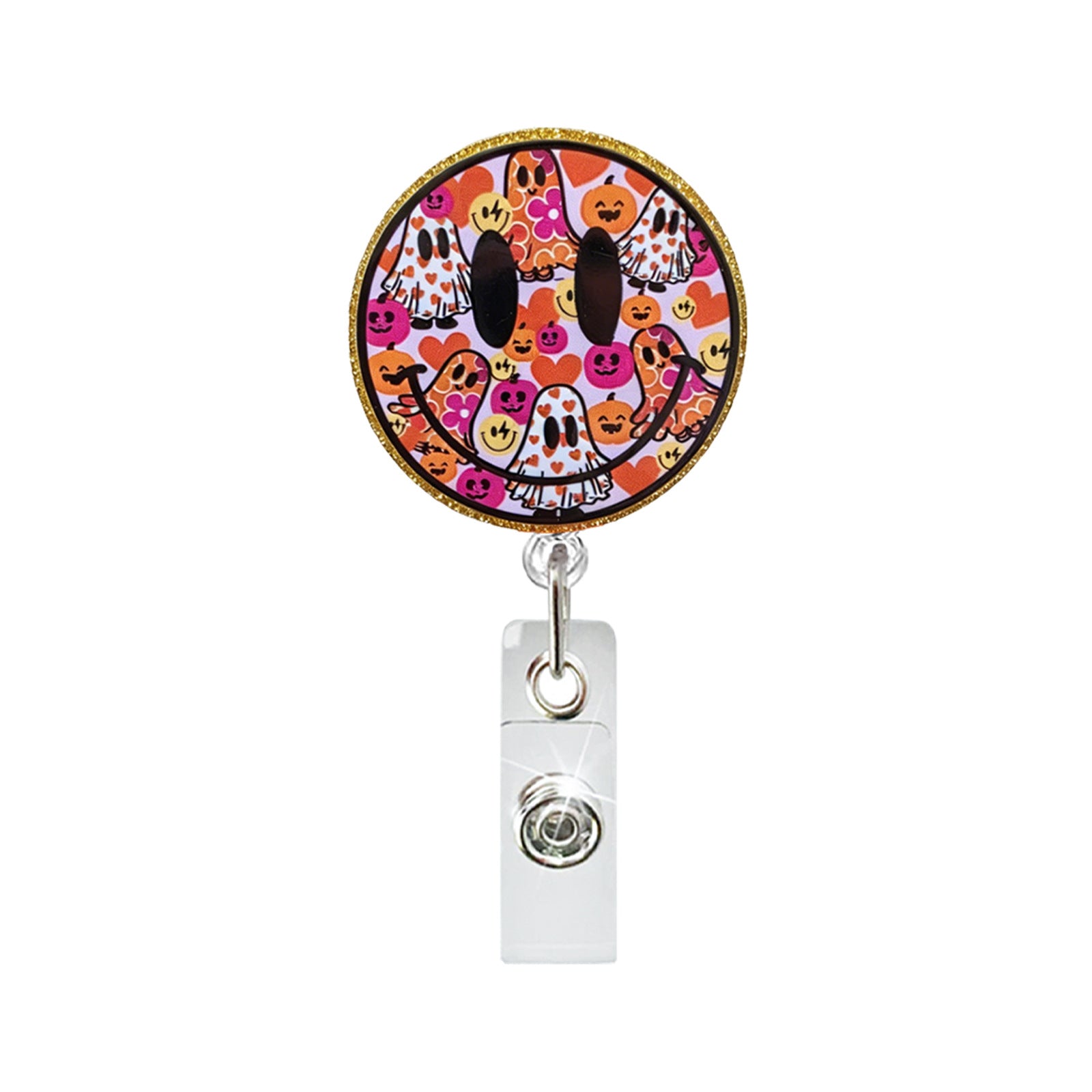 Wholesale Acrylic Ghost  Badge Reel Retractable ID Holder Gift