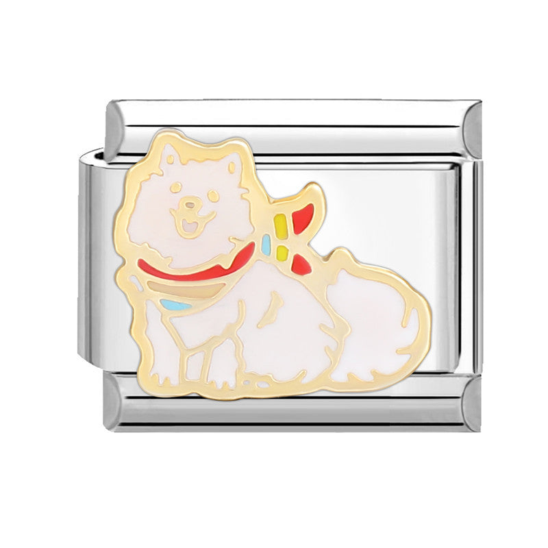 Wholesale Italian Beaded Bracelet 9mm DIY Splicing Removable Yellow Cartoon Series Stainless Steel Combinable Bracelet