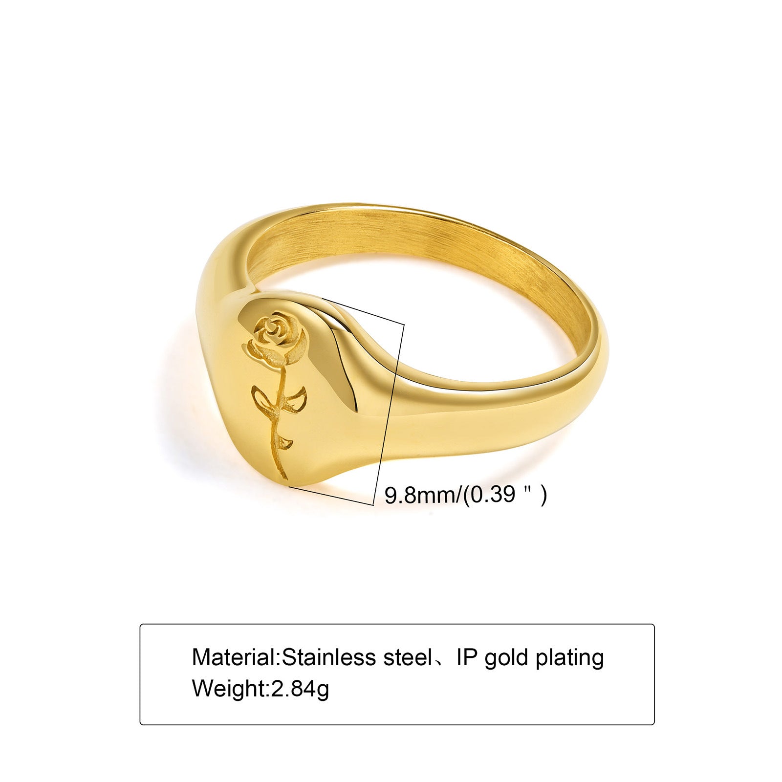 Wholesale Ring Stainless Steel Unisex Seal Gold Glossy ACC-RS-HuaLanXin005