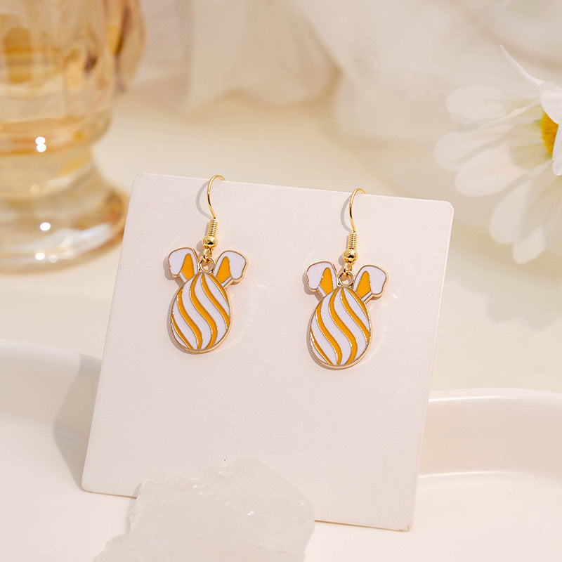 Wholesale Easter Egg Cartoon Oil Drop Earrings