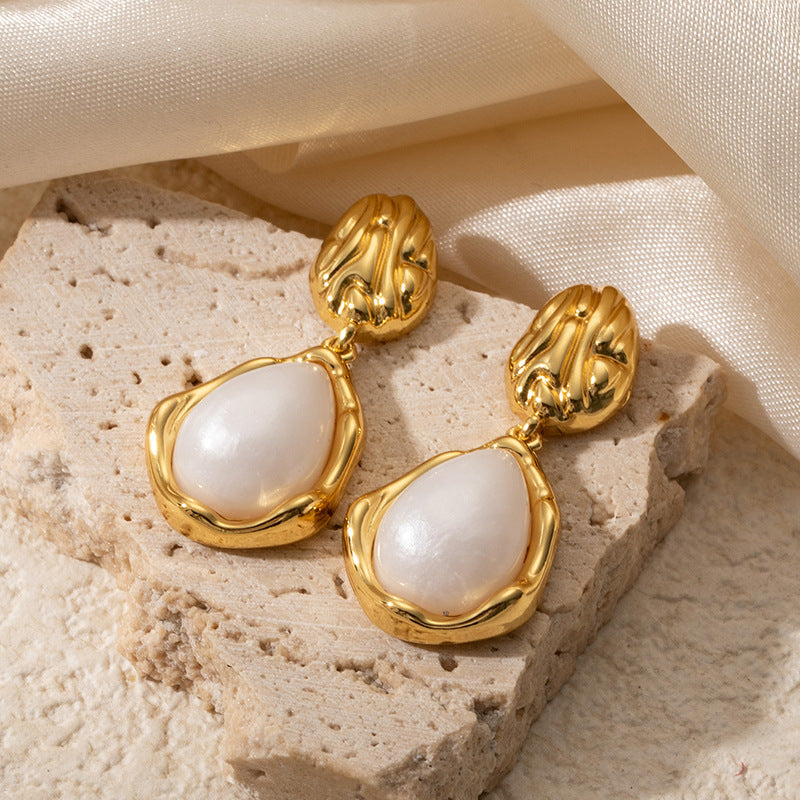 Wholesale Titanium Steel Gold Plated Vintage Drop Earrings for Women Stylish Jewelry Accessory