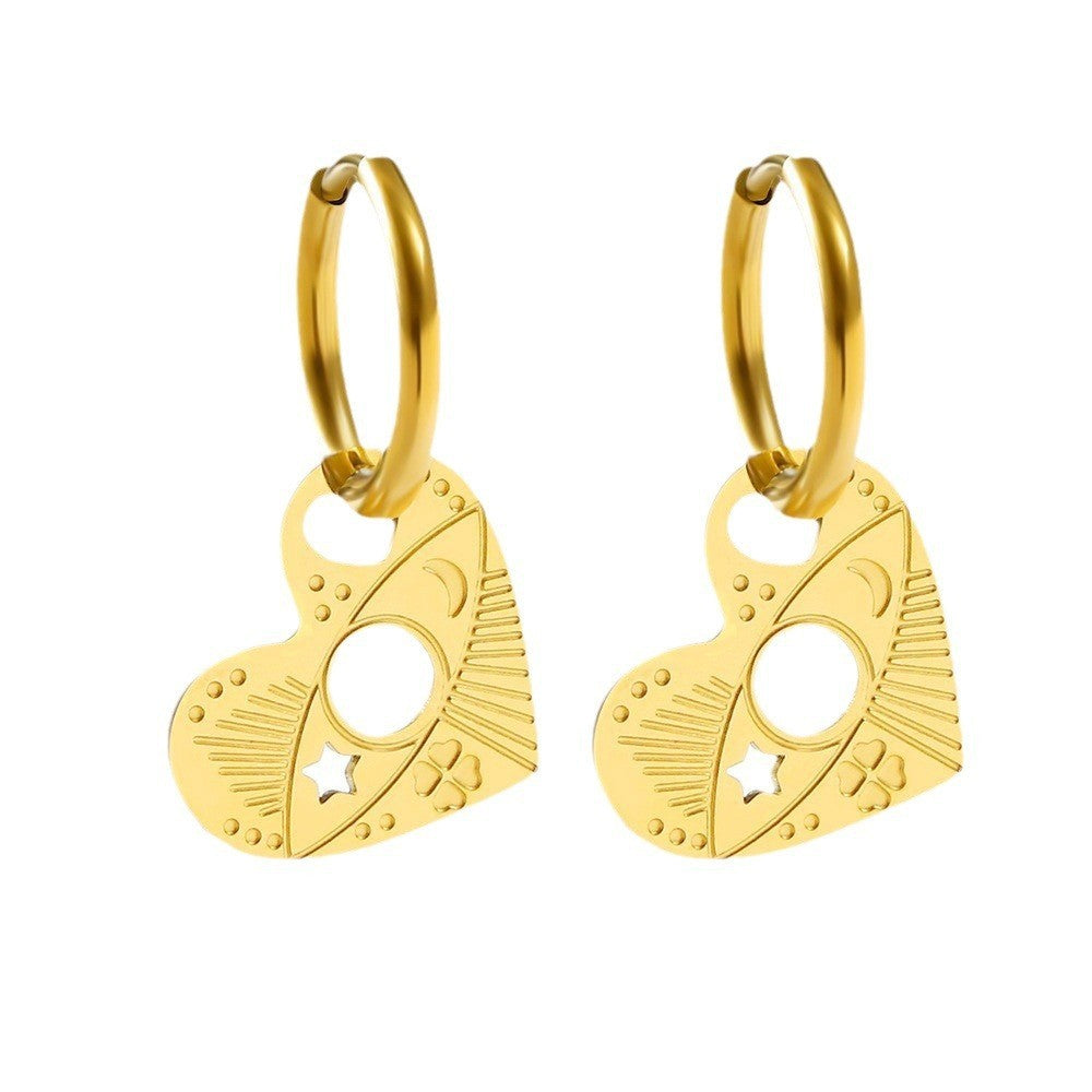 Boucles d'oreilles en or en acier inoxydable en gros