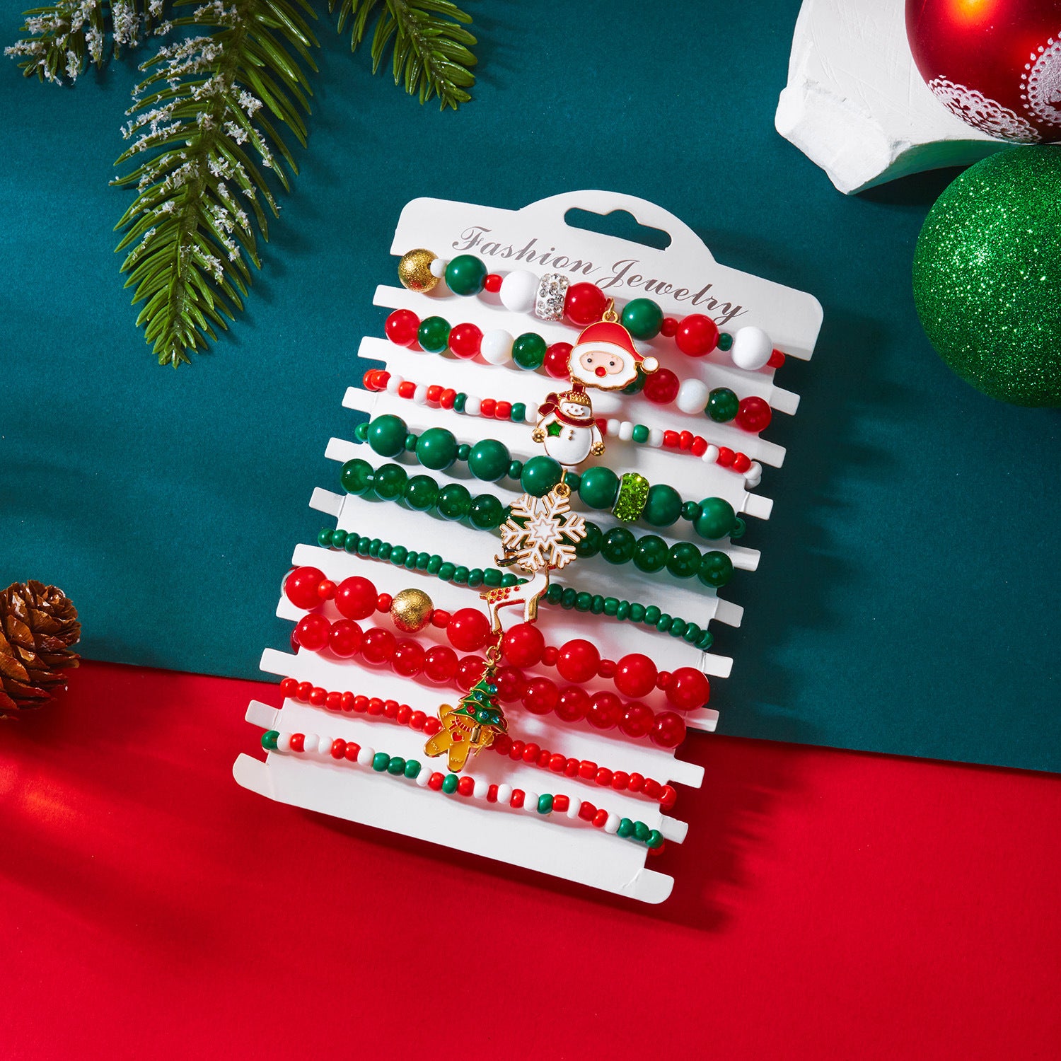 Wholesale Christmas Multi-layer Soft Ceramic Elk Bracelet Set