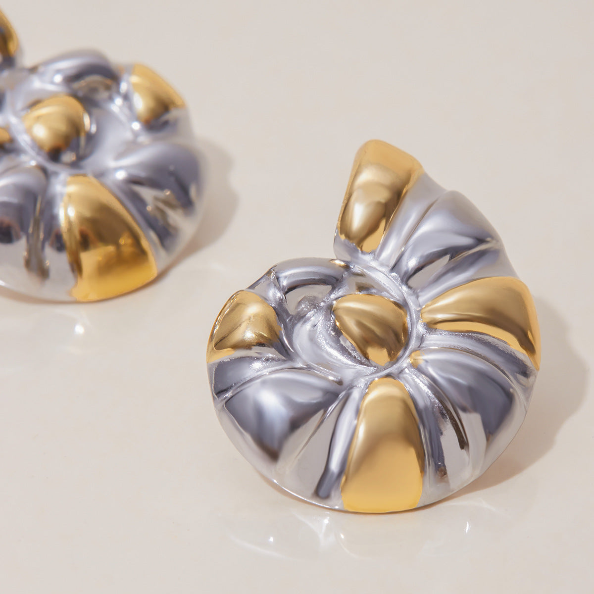 Wholesale  18K Gold Stainless Steel Gold and Silver Earrings