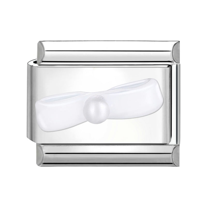 Wholesale Italian Charm Bracelet 9mm DIY Splicing Bow Stainless Steel Composable Bracelet