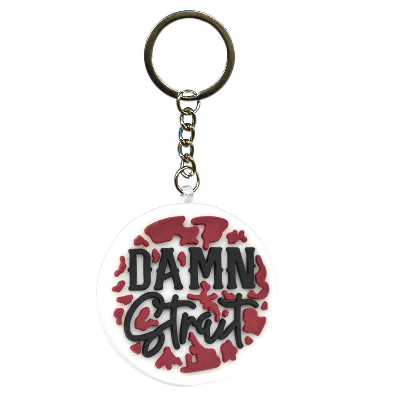 Wholesale Random 100pcs Cow Pattern Denim Western Style Soft Rubber Keychains