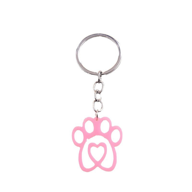 Wholesale Valentine's Day Dog Paw LOVE Acrylic Keychain