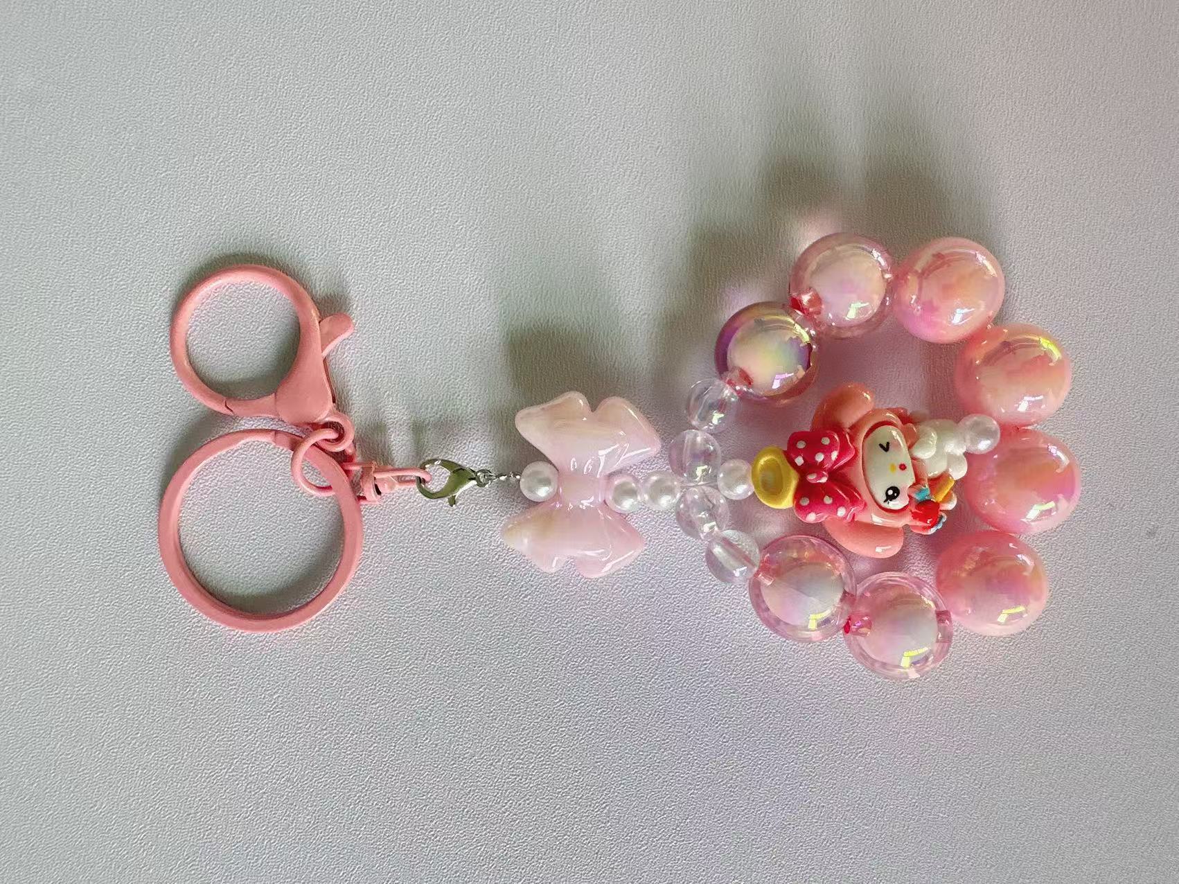 Wholesale Cartoon  Colorful  Beaded Acrylic Non-Peeling Keychain 
ACCVIP