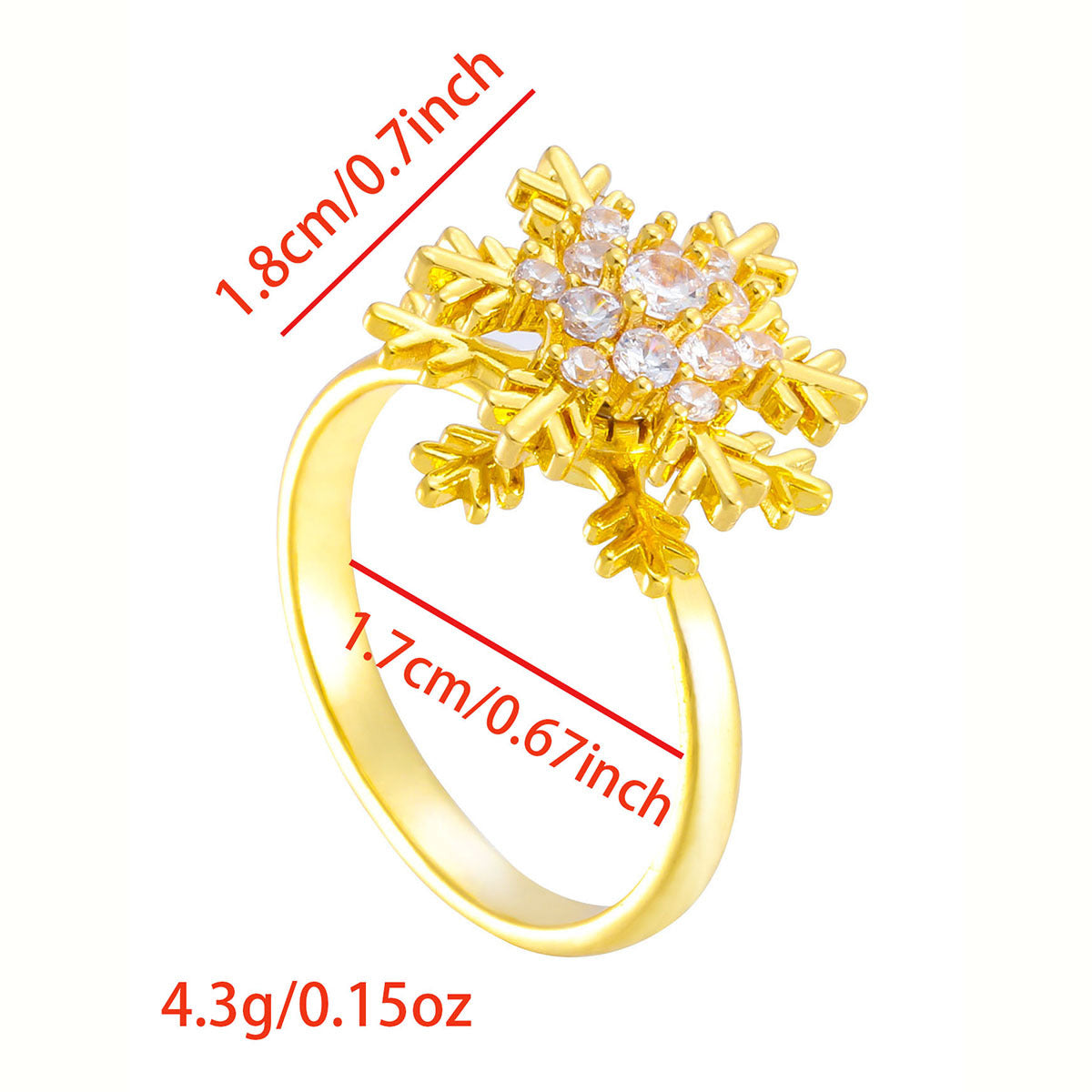 Wholesale Gold Plated Adjustable Rotating Ring Star Moon Zircon Women' s Fashion Jewelry Gift