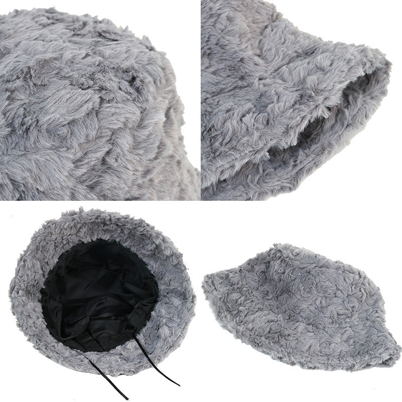 Wholesale Winter soft wool lamb ferret Bucket Hat