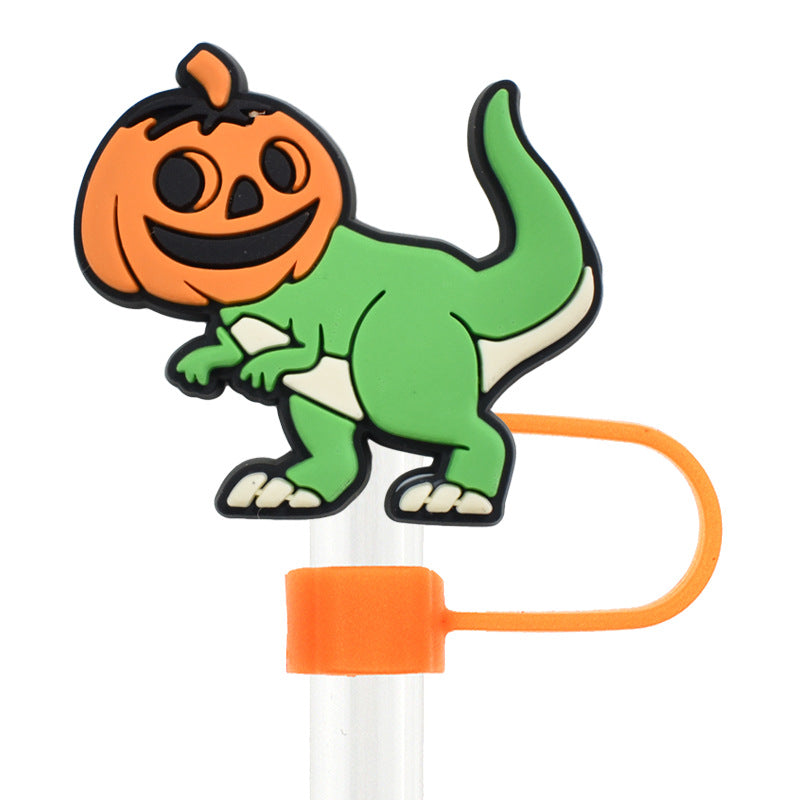 Wholesale Random 100pcs Halloween 10mm PVC Soft Straw Tube Cap ACC-SCR-RYY092