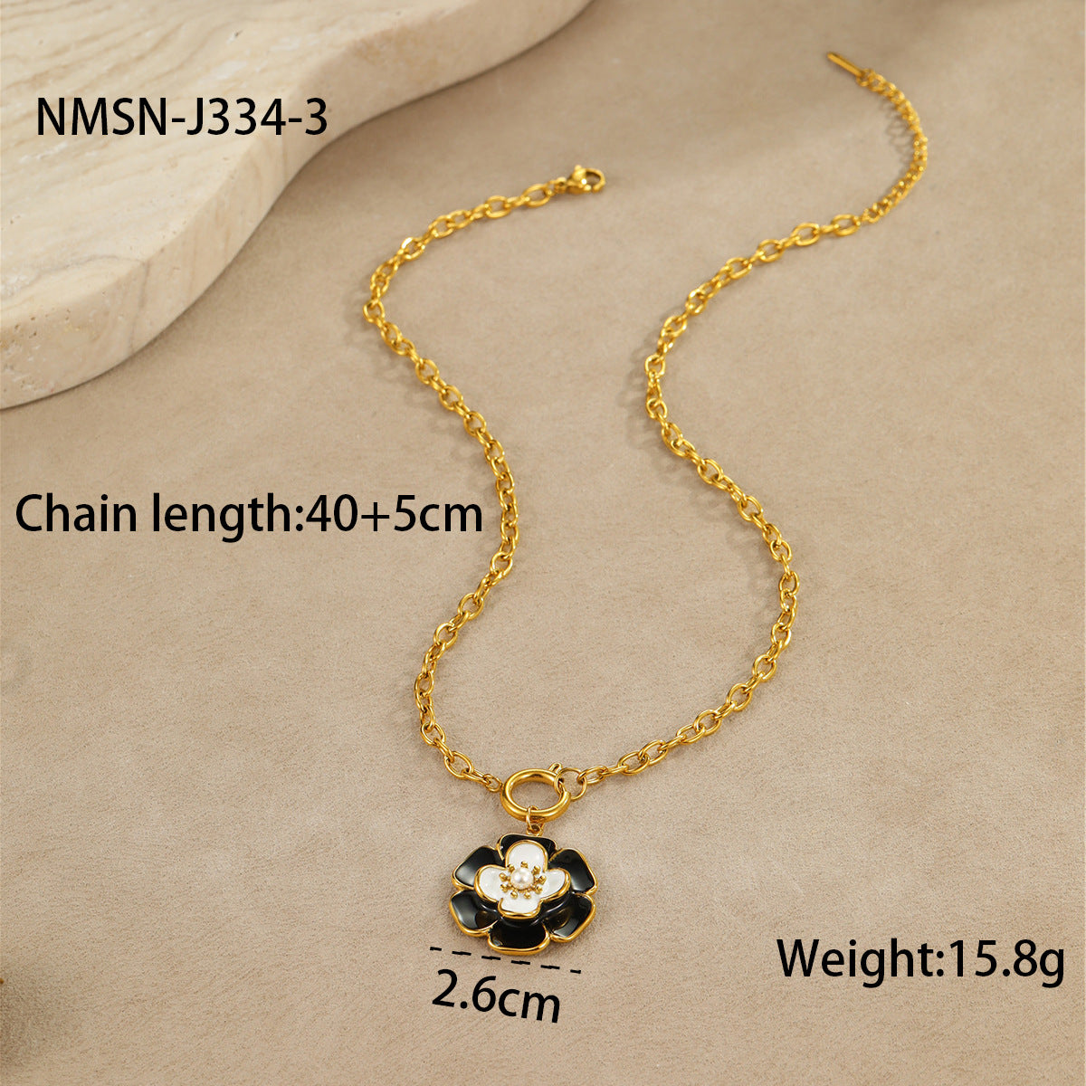 Wholesale  camellia oil drop flower necklace stainless steel ring earrings