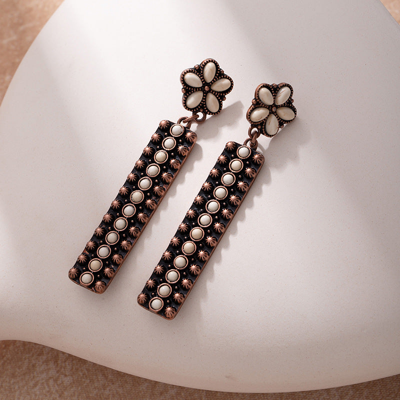 Wholesale Turquoise long drop earrings