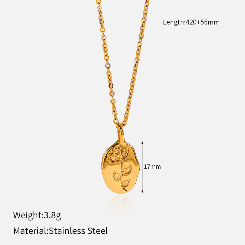 Wholesale Stainless Steel Pendant 18K Furnace Real Gold Necklace