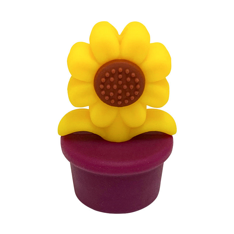 Wholesale of 10PCS Planter Sunflower Food Grade Silicone Beads ACC-BDS-WDX042
