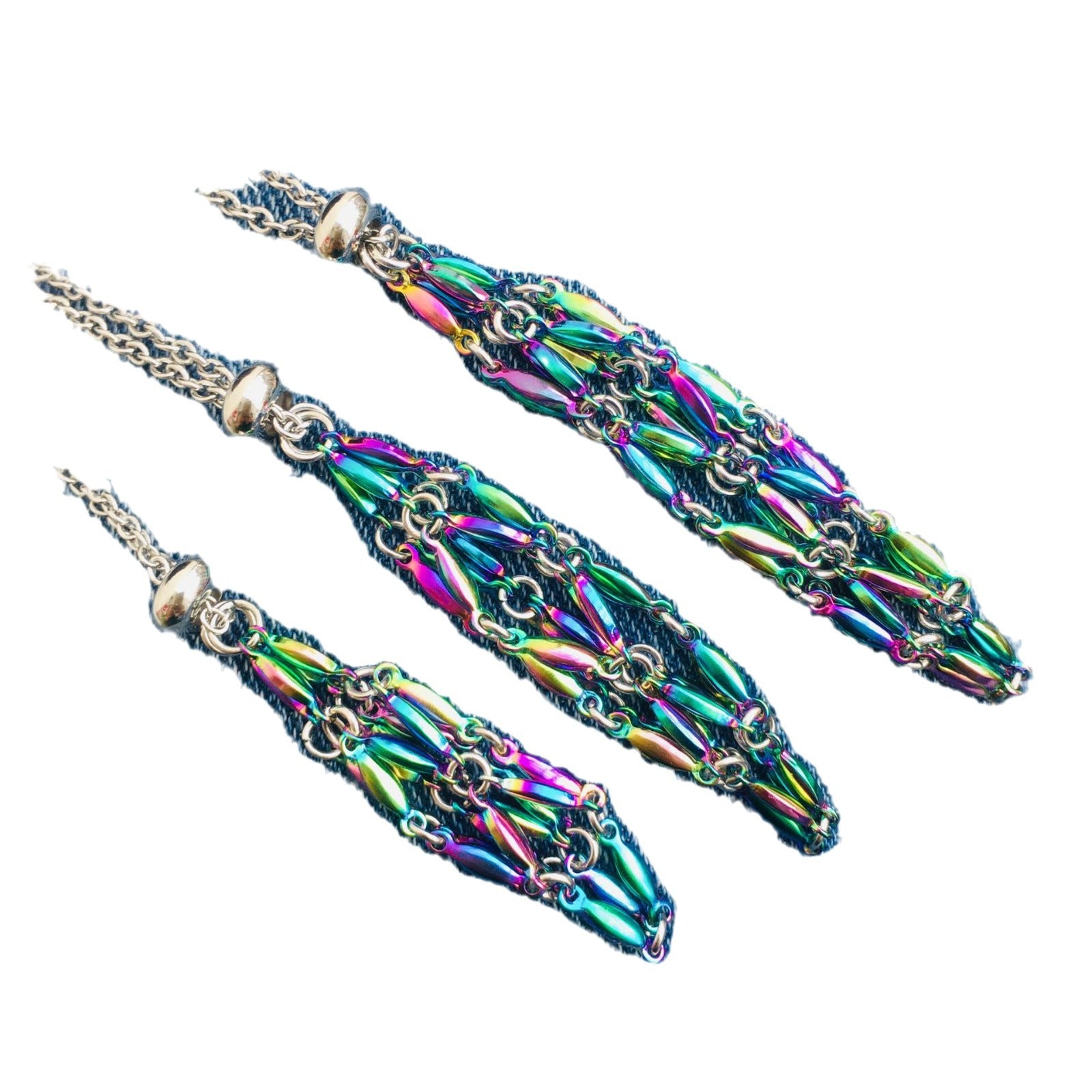 Wholesale Crystal Natural Stone Bamboo Adjustable Stainless Steel Mesh Necklace ACC-NE-RongGuan003