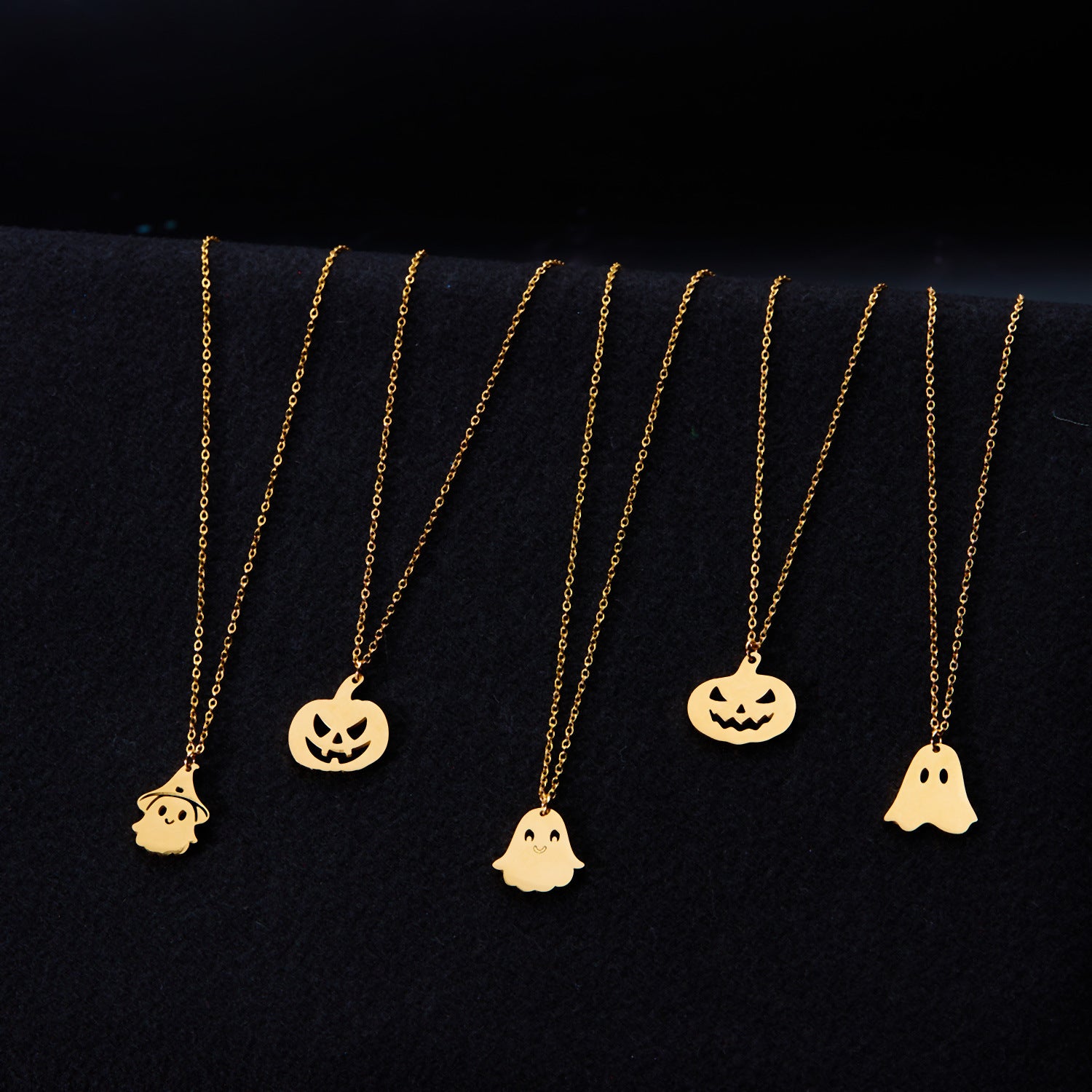 Wholesale  Element Titanium Steel Necklace Pumpkin Head Ghost Jewelry