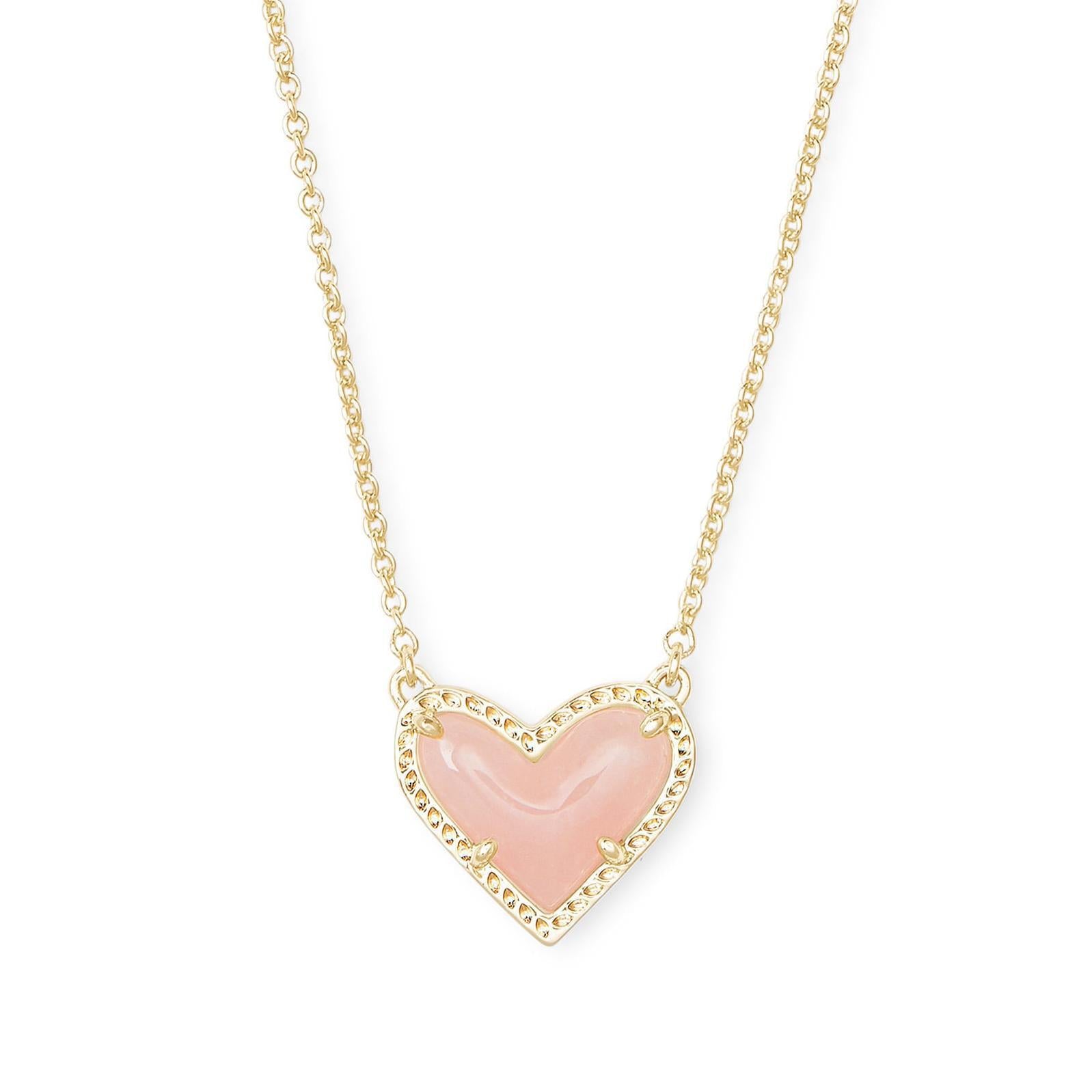 Wholesale love necklace  adjustable peach heart natural stone clavicle chain