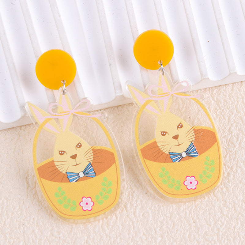 Wholesale 2PCS Acrylic Easter Carrot Chick Earrings