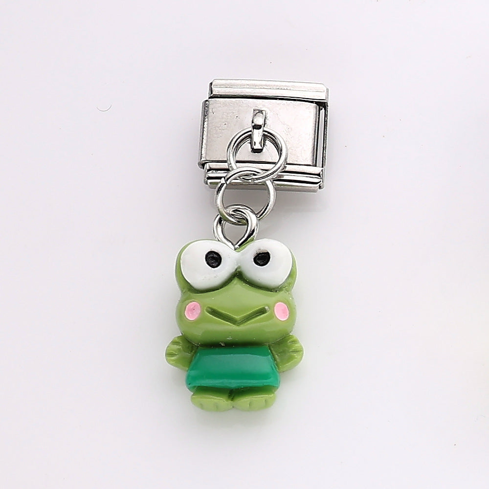 Wholesale 10pcs Italian Charm Bracelet 9mm DIY Splicing Cute Cartoon Stainless Steel Composable Bracelet ACCVIP