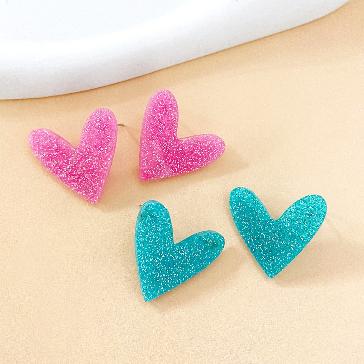 Wholesale Valentine's Day Sequin Heart Earrings Set