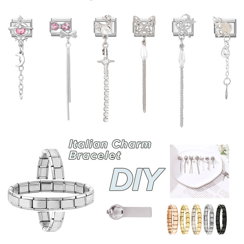Wholesale Italian Charm Bracelet 9mm DIY Splicing Cute Creative Stainless Steel Composable Bracelet