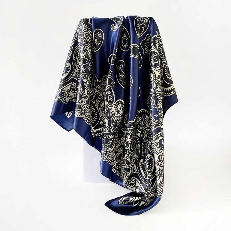 Wholesale Cashew Flower Silk Scarf 90cm Turban Silk Scarf