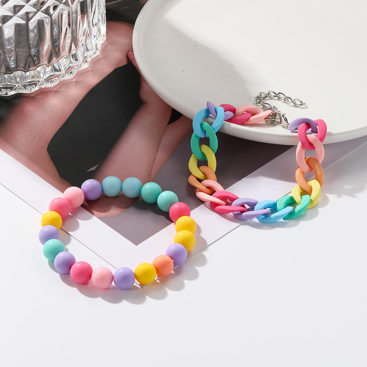 Wholesale Cartoon Dopamine Style Malone Stacked Hand Beaded Bracelet suit