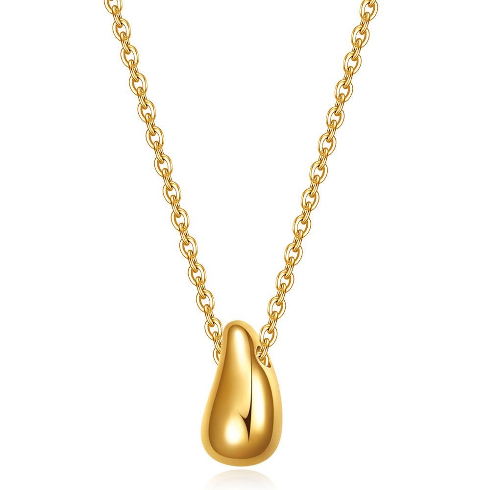 Wholesale Titanium Steel Water Drop 18K Gold Tear Necklaces ACC-NE-ZhongZhe004