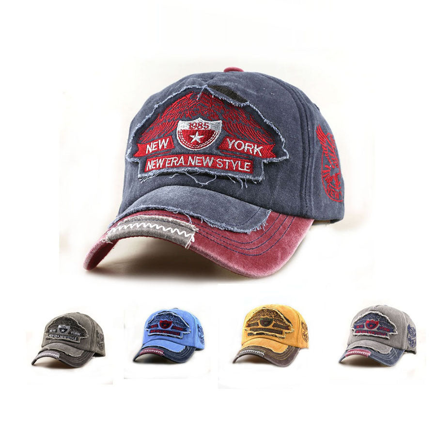 Wholesale Cotton Embroidery Baseball Cap Black New York Letter Patchwork Stylish Everyday Gift