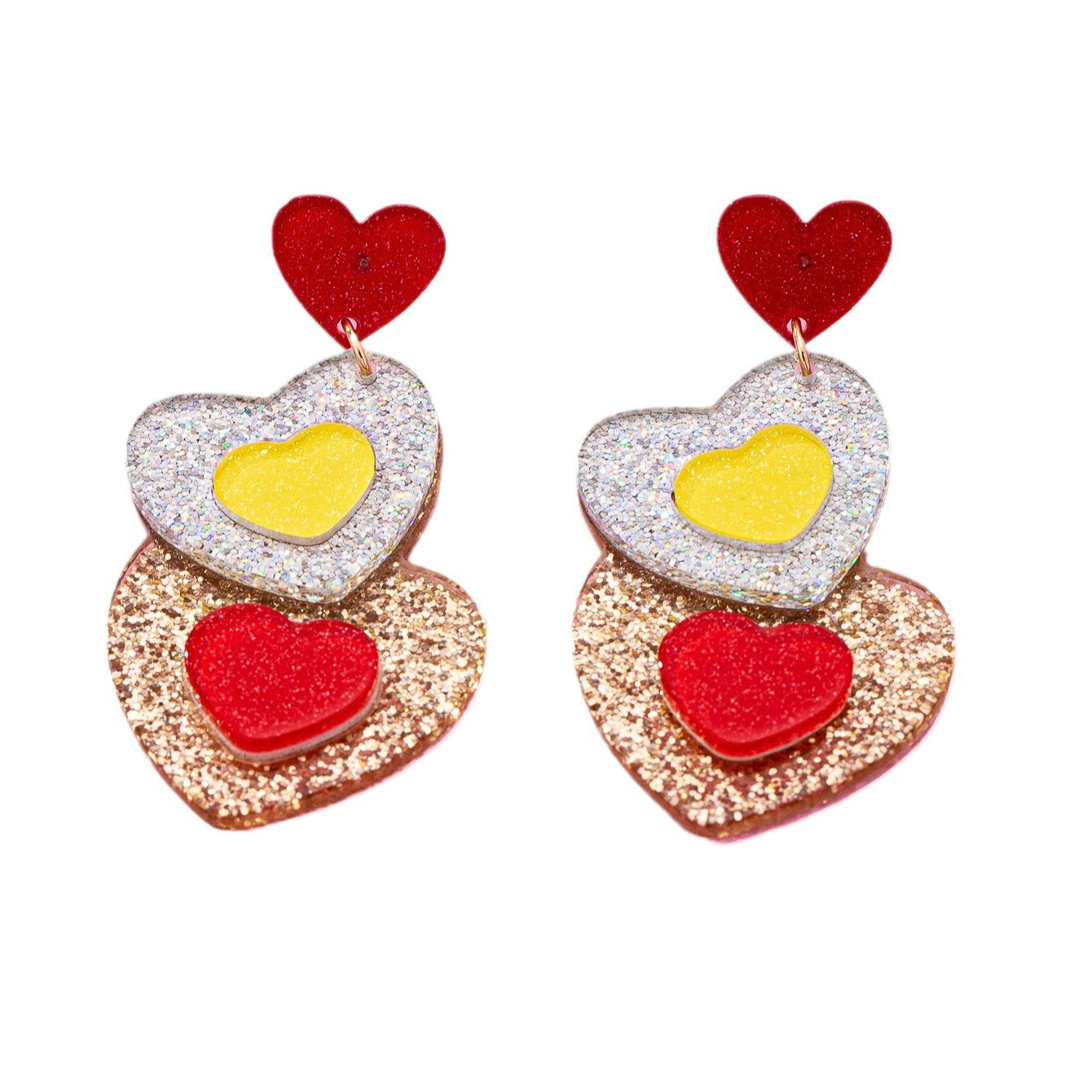 Wholesale  acrylic color love earrings Valentine's Day jewelry