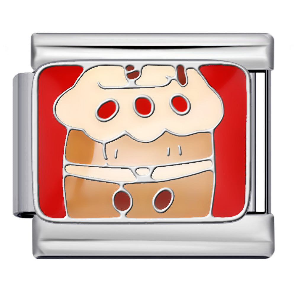 Wholesale 5pcs Italian Charm Bracelet 9mm DIY Splicing Colorful Pattern Stainless Steel Composable Bracelet