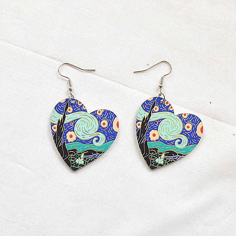 Wholesale Starry Sky Painting Element Earrings Acrylic Earrings ACC-ES-XN012