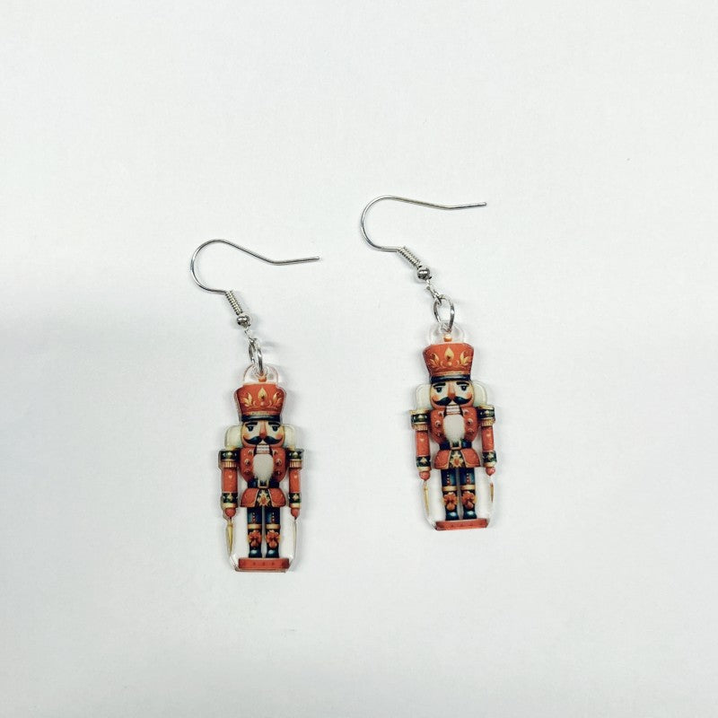 Wholesale Acrylic earrings small soldier flat 2D earrings
