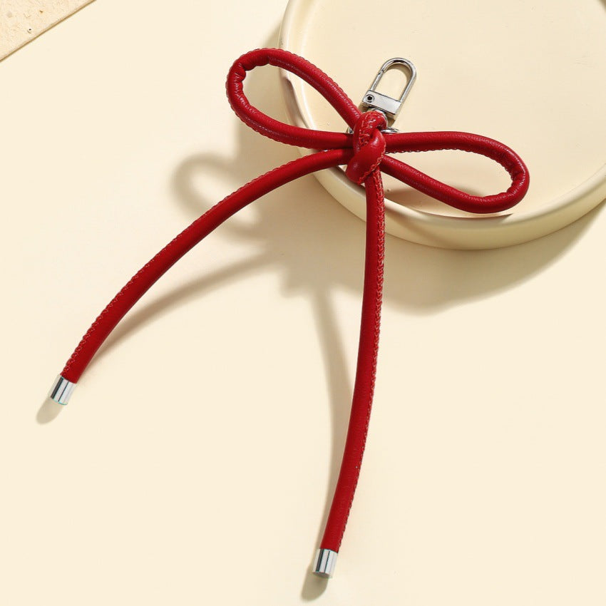 Wholesale Leather bow lanyard keychain